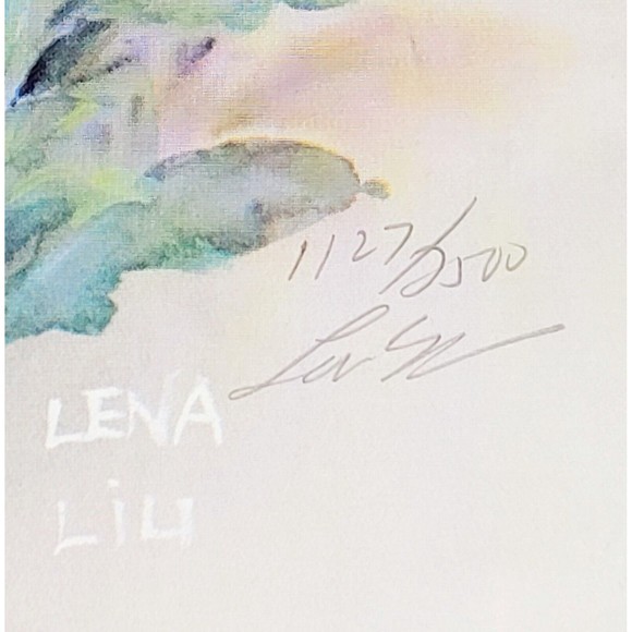 Lena Y. Liu Lithograph Signed Numbered Limited Edition Pansies & Ivy 1127/2500 - Picture 4 of 12